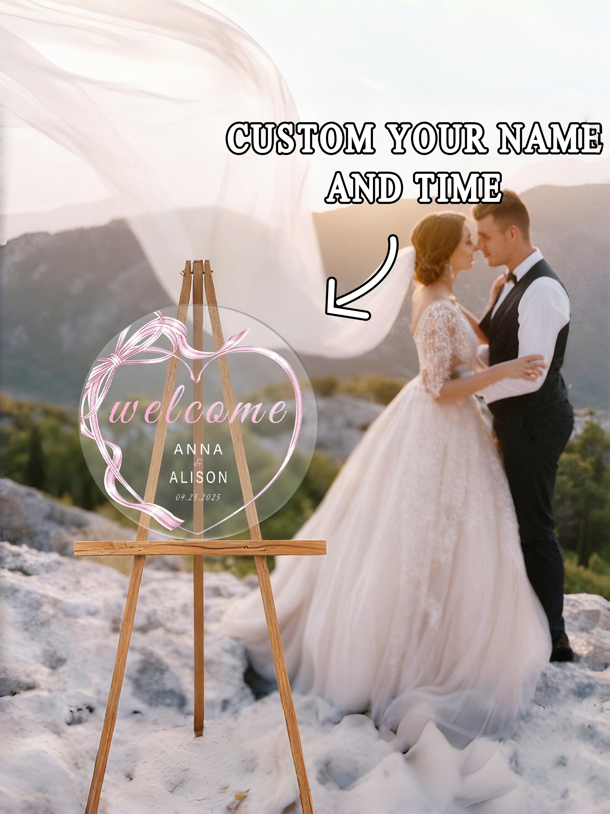 Custom Round Acrylic Wedding Sign